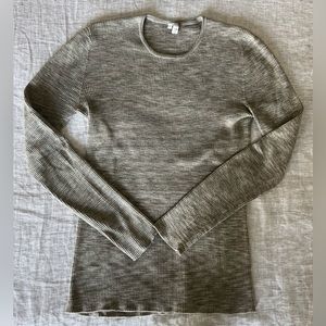 Tibi ribbed brushed cotton LS top.